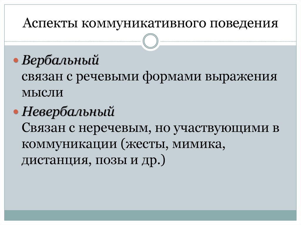 Аспекты поведения. Понятие коммуникативного поведения. Становление коммуникативного поведения. Особенности коммуникативного поведения.