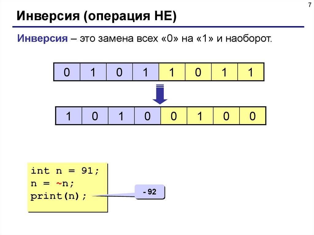 Битовые операции. Операция не инверсия. Битовые операции в программировании. Битовые операции онлайн.