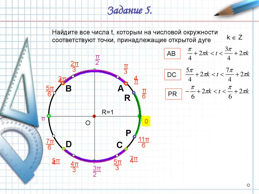 -Π/4 на числовой окружности. Цифры на числовой окружности. Числа на окружности. Число 7 на числовой окружности.