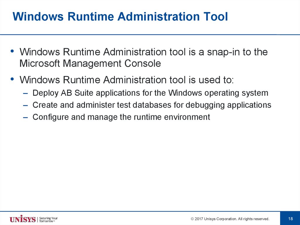 Windows Runtime Administration Tool