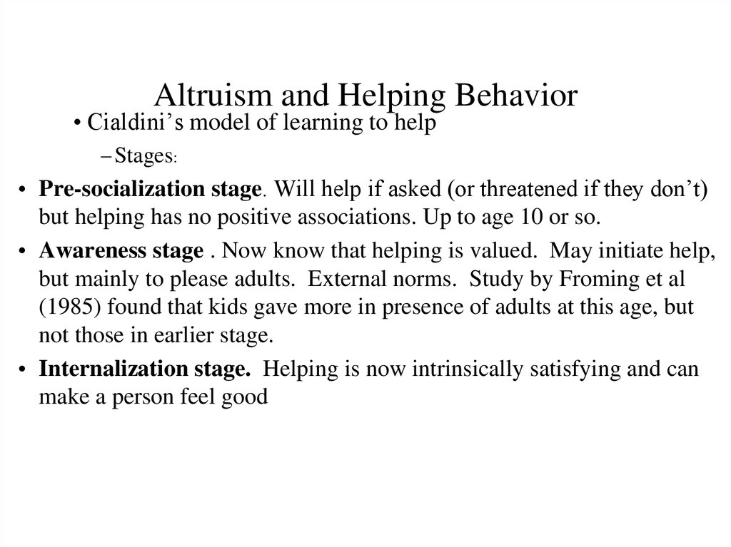 Altruism and Helping Behavior