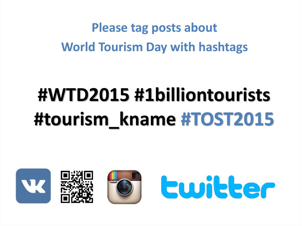 #WTD2015 #1billiontourists #tourism_kname #TOST2015