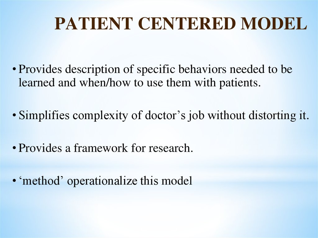 Patient centered