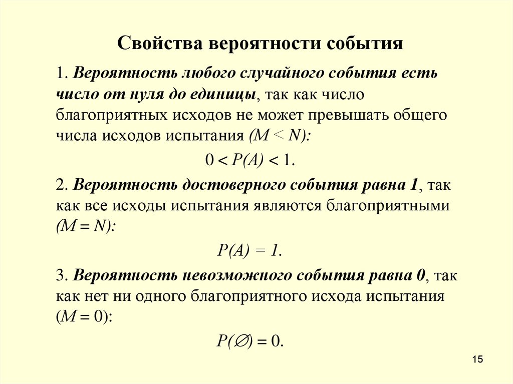 Вероятность события алгебра