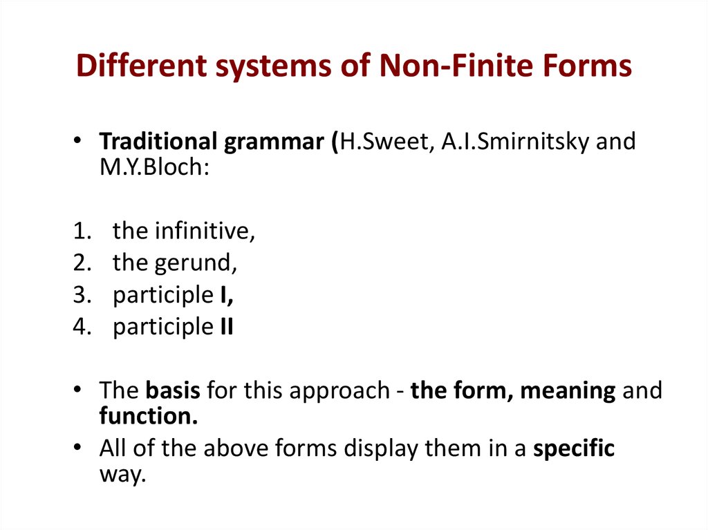 Non finite forms of the verb презентация