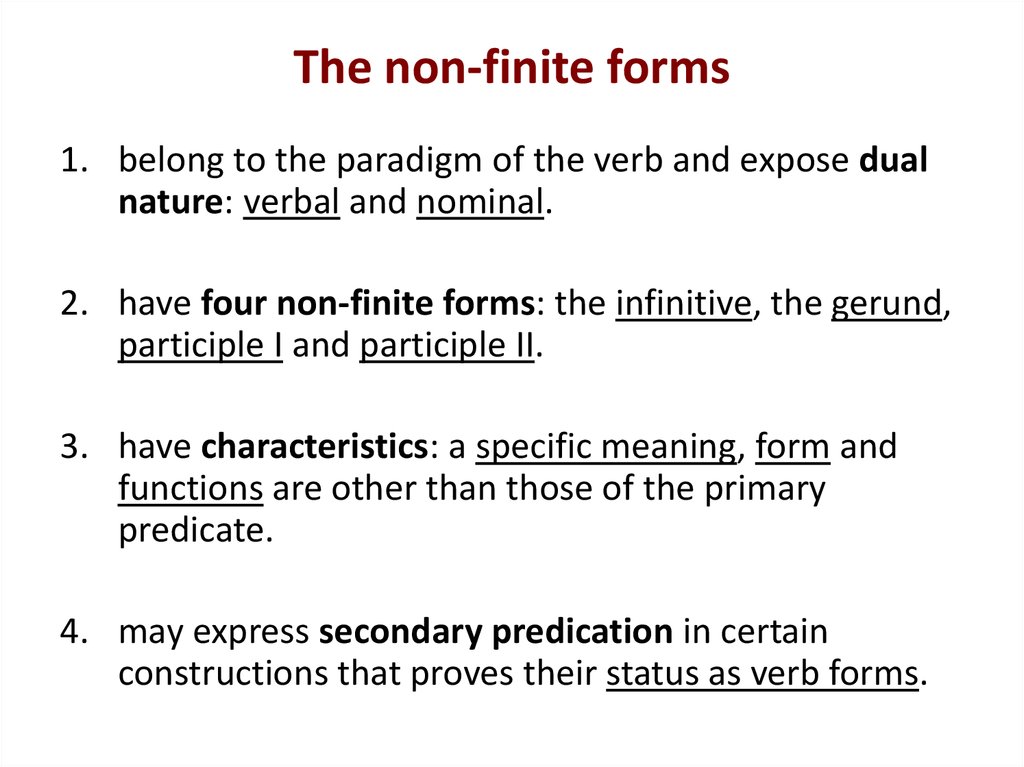 The non-finite forms