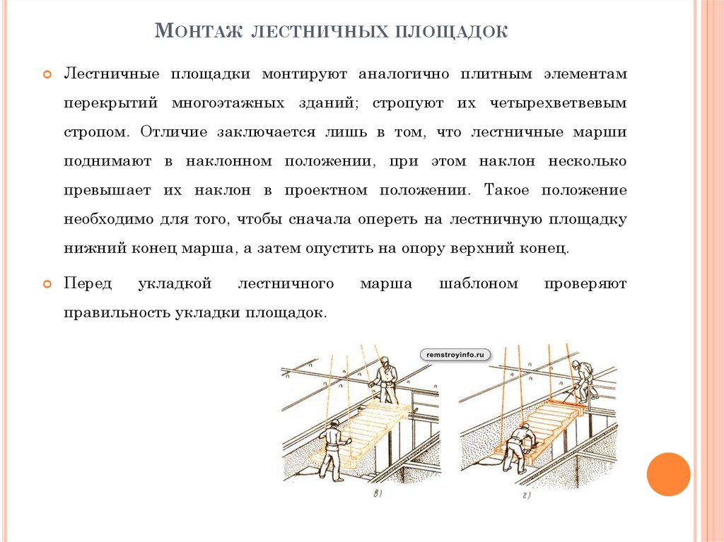 Перед монтажом. Монтаж лестничных площадок. Установка лестничной площадки. Монтаж лестничных маршей и площадок. Технология монтажа лестничных площадок.