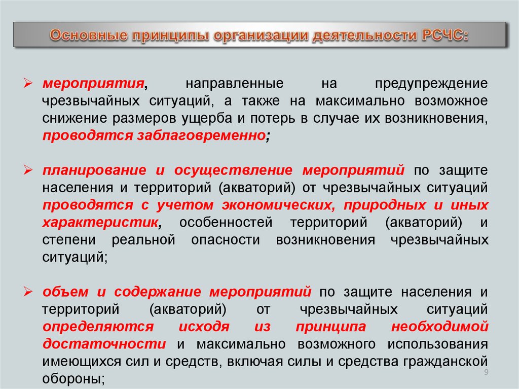 Деятельность направленная на недопущение. Основные мероприятия проводимые РСЧС. Мероприятия по предупреждению возникновения ЧС. Снижение потерь и ущерба от ЧС. Принципы функционирования РСЧС.