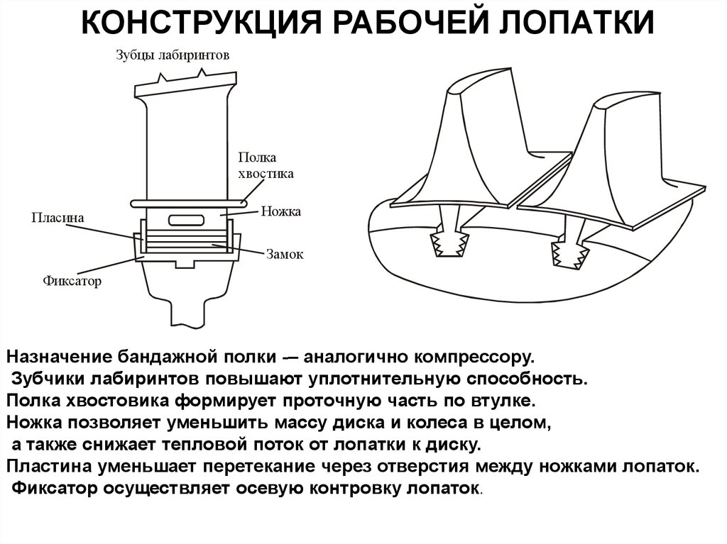 Рабочая конструкция. Бандажные полки лопаток ГТД. Конструкция рабочих лопаток компрессора. Конструкция лопатки компрессора. Бандажная полка лопатки турбины.