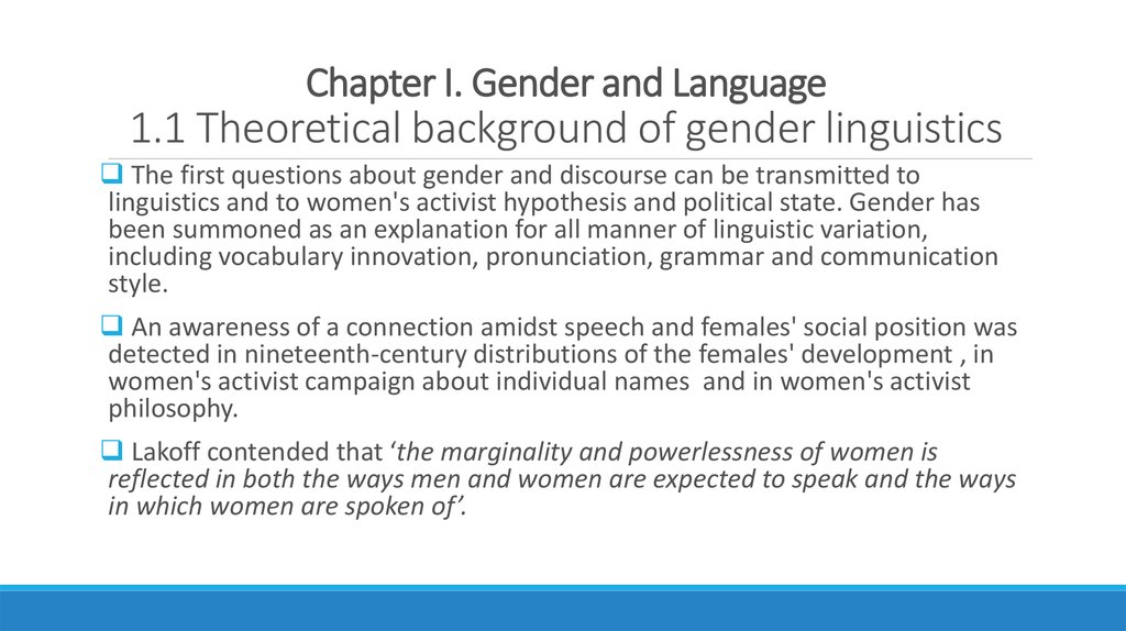 Gender-oriented Influence Of Language On The Formation Of Gender-based ...