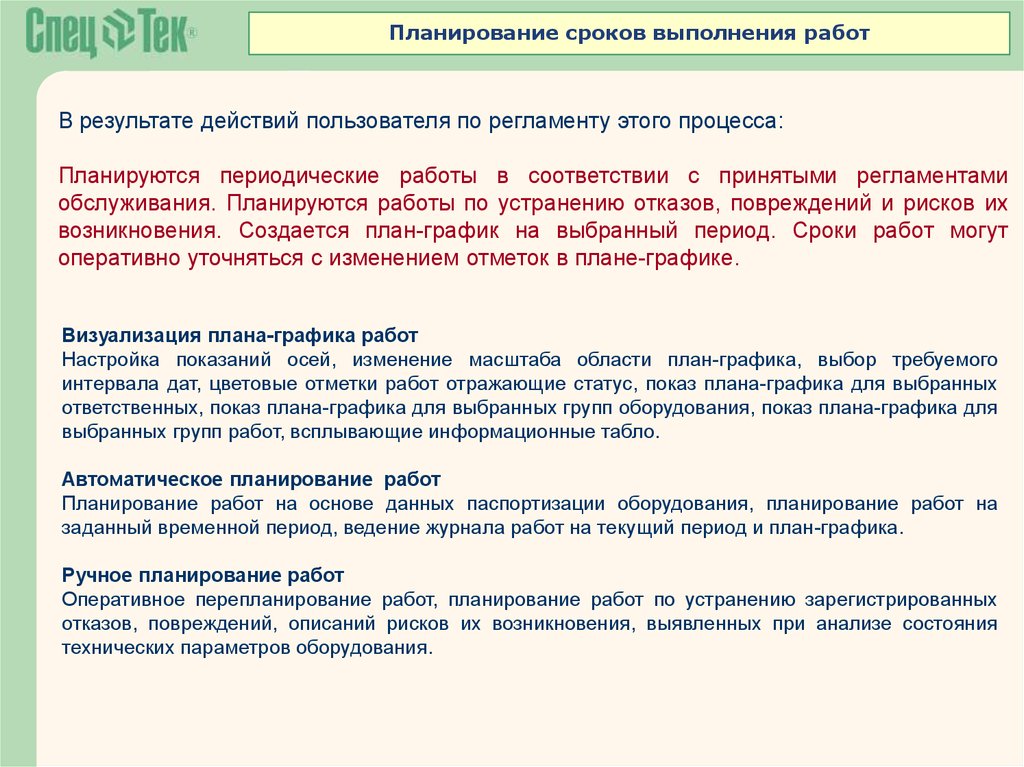 Планы по срокам исполнения делятся на