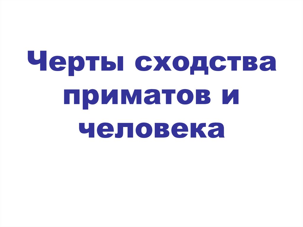 Черты сходства приматов и человека