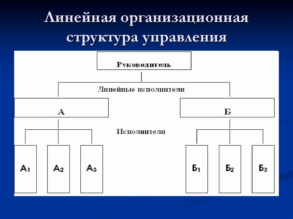 Линейная организационная структура управления характерна для