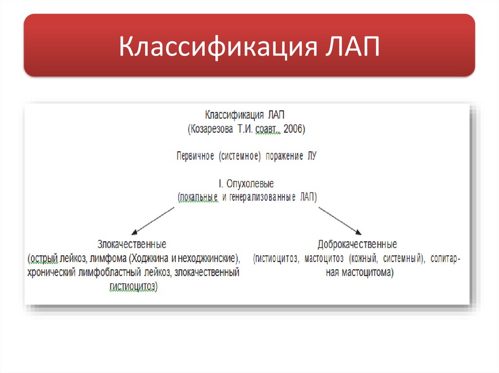 Классификация ЛАП