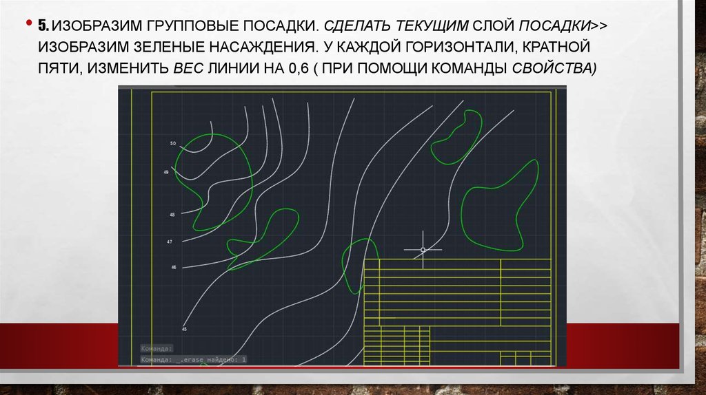 Горизонтали автокад