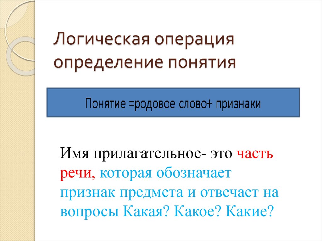 Что объединяет понятие. Операция определение. Подведение под понятие это определение. Операция определения понятия. Логическая операция подведение под понятие.