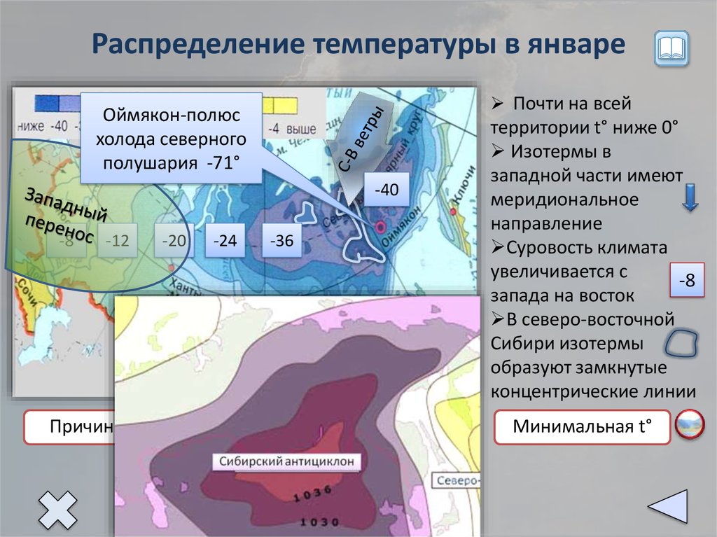 География 8 класс климат. Распределение температур января на территории России. Распределение температур в январе в России. Распределение температур и осадков. Распределение тепла и влаги России.