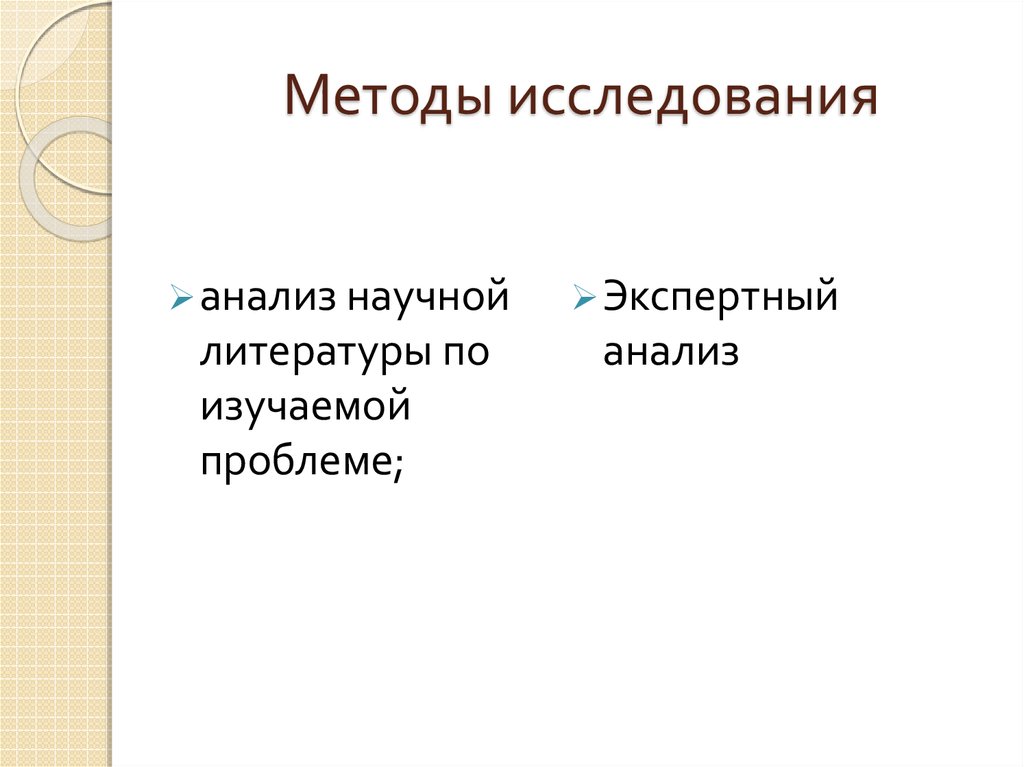 Методы исследования