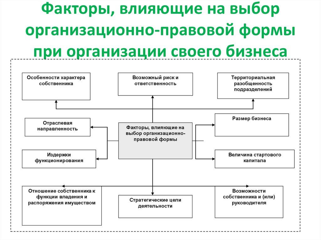 Юридическое лицо выбирает организационно правовую форму