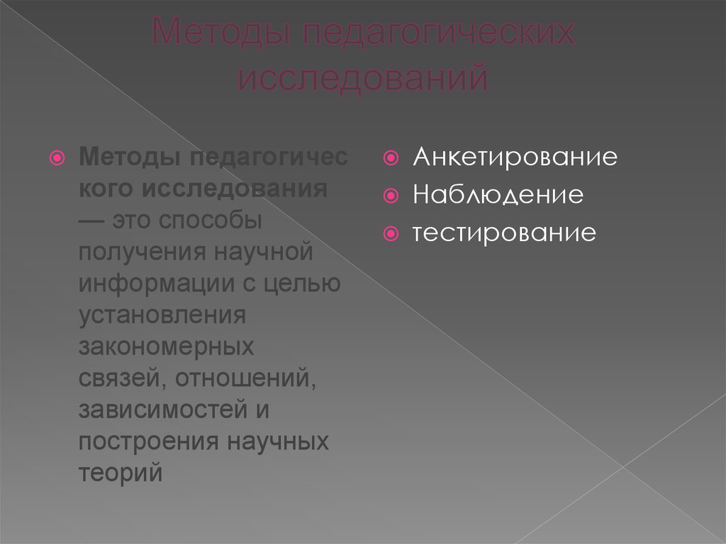 Методы педагогических исследований
