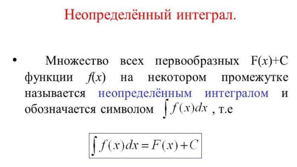 Неопределенный интеграл функции f x. Неопредленный Интегра. Неопределенный интеграл. Первообразная и неопределенный интеграл. Интегралы презентация.