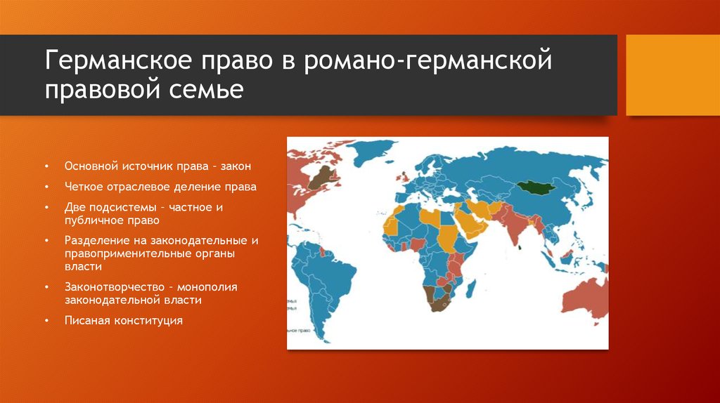 Презентация правовые семьи тгп