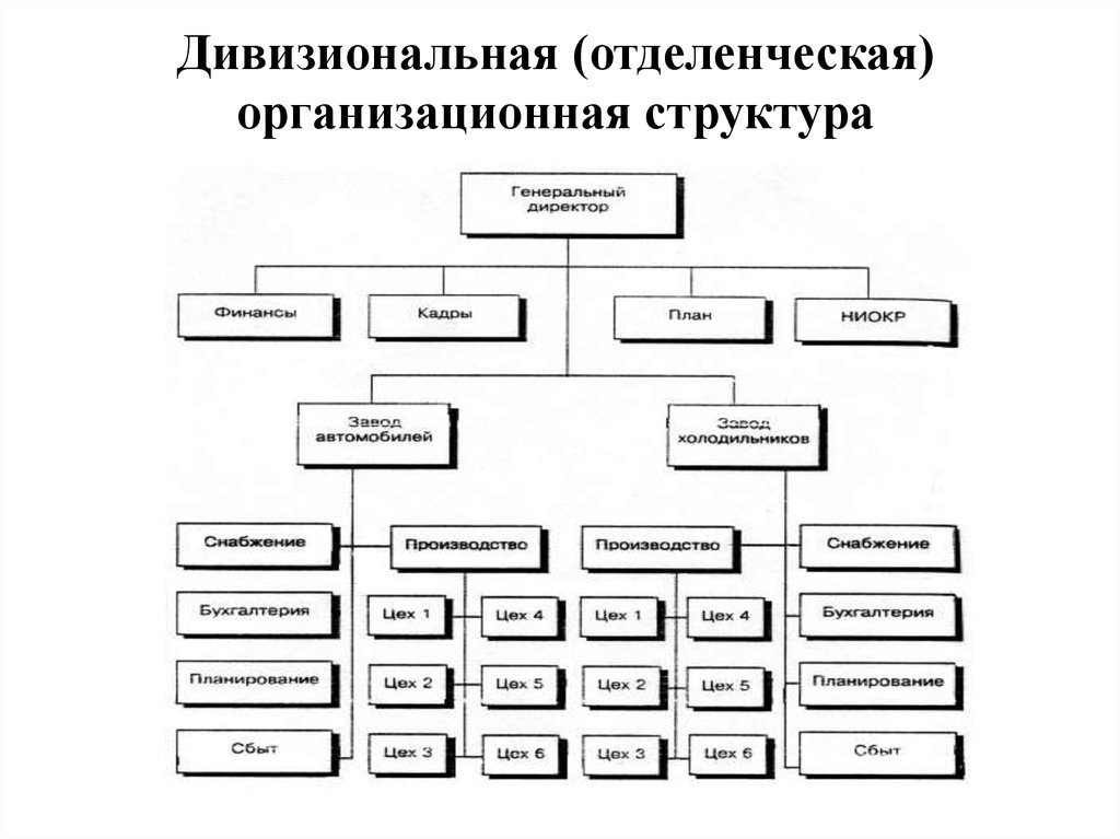 Дивизиональная структура схема