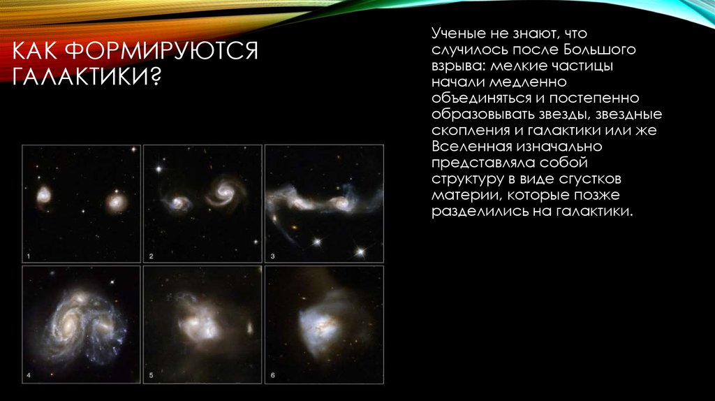 Дайте определение понятию галактика. Появление Галактики. Как образуются Галактики. Формирование галактик. Этапы формирования галактик.