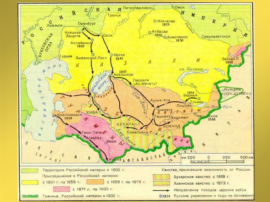 Территории средней азии присоединены к россии. Средняя Азия 19 век карта.