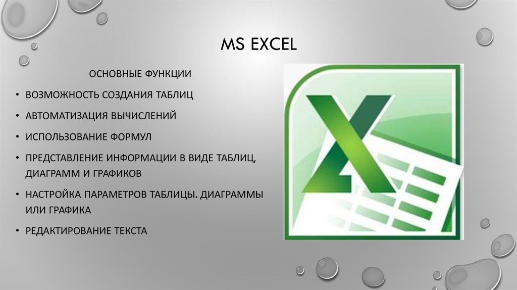 Презентация excel это