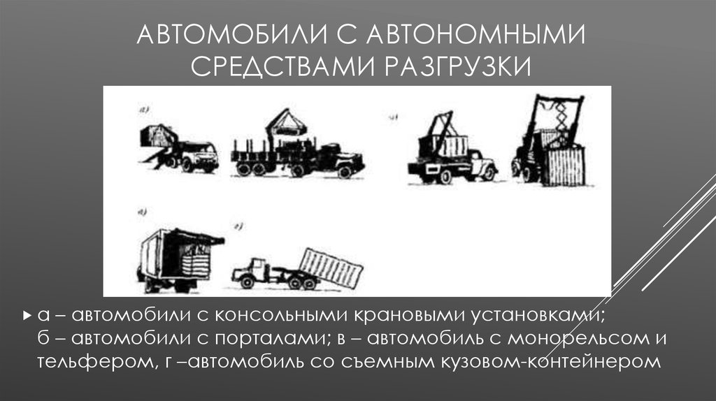 Транспортный средство установить. Автомобили с автономными средствами разгрузки. Монтаж с транспортных средств. Машины для транспортировки строительных грузов литература. Машины для транспортировки строительных грузов доклад.