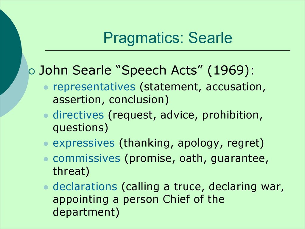 Speech acts