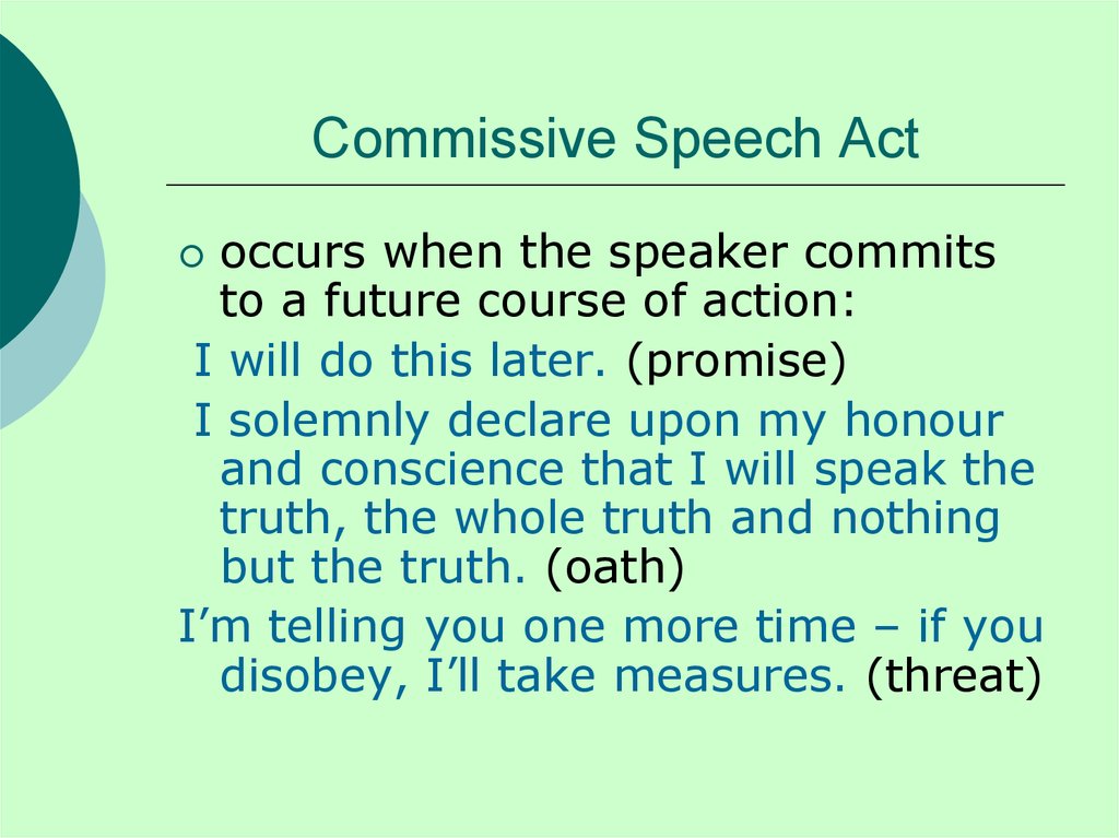 Commissive Speech Act