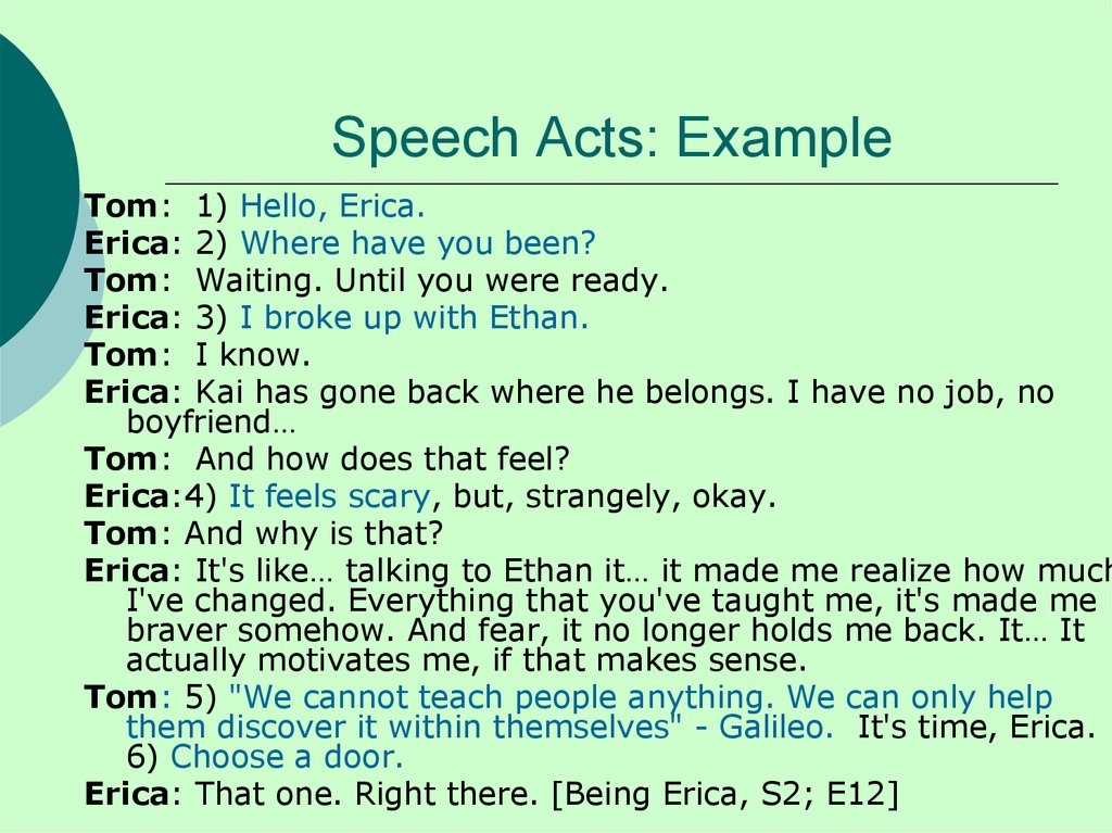 Speech Acts: Example