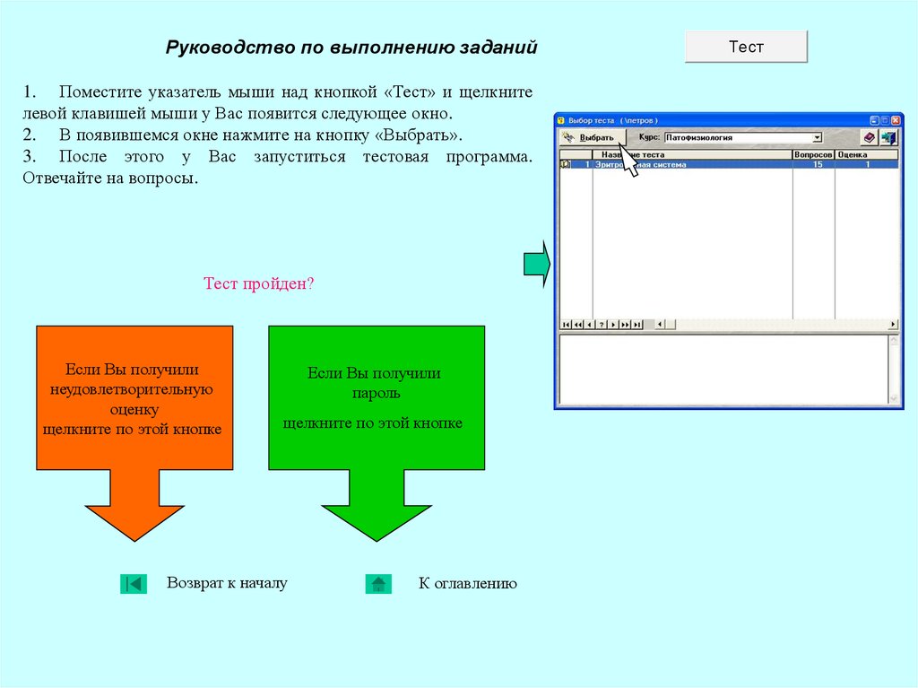 Выполните задание тест. Руководство по выполнению заданий теста. Инструкция по выполнению задач исполнителем. Инструкция по выполнению работы 4. Инструкция по выполнению заданий на мерчфокс.