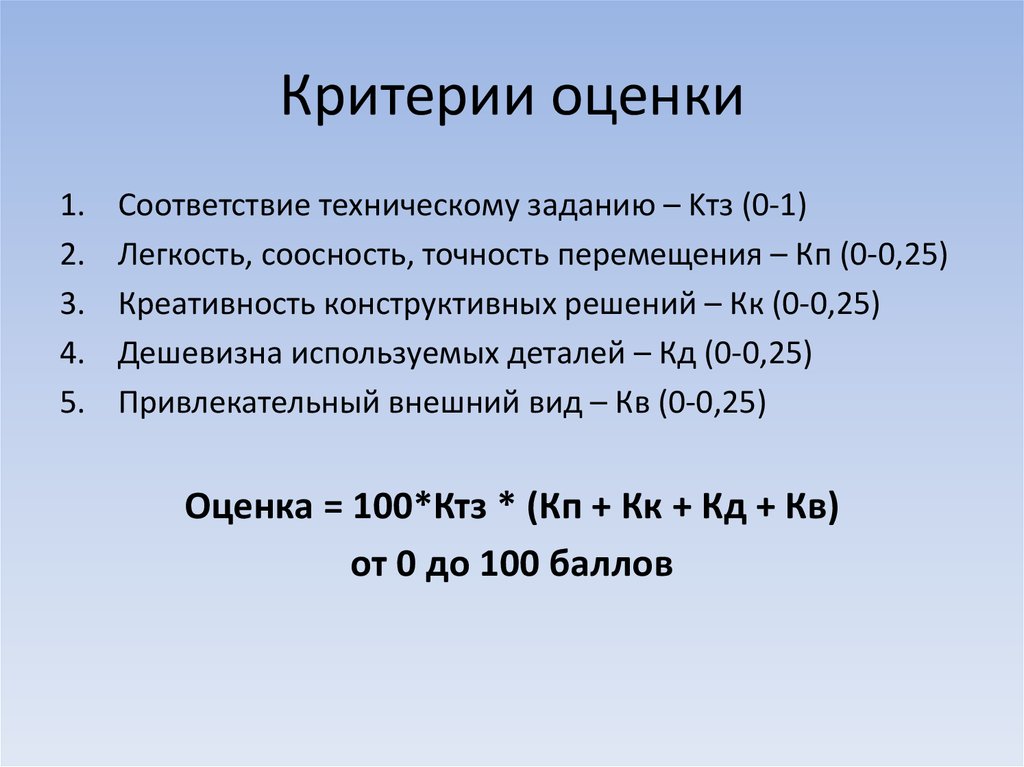 25 оценка. Критерии оценки систем ЧПУ.