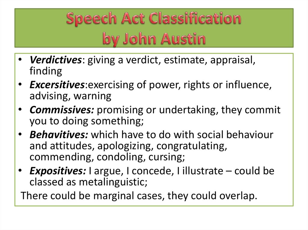 examples of speech act theory