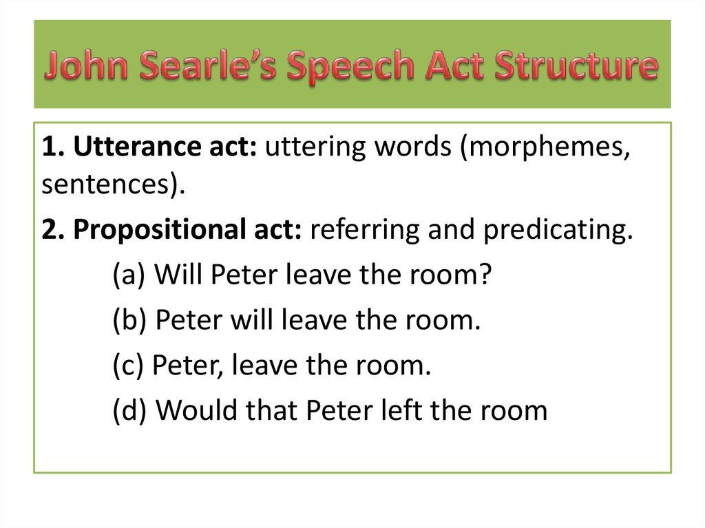 speech act presentation