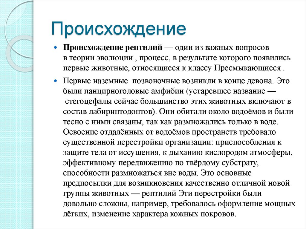 Происхождение