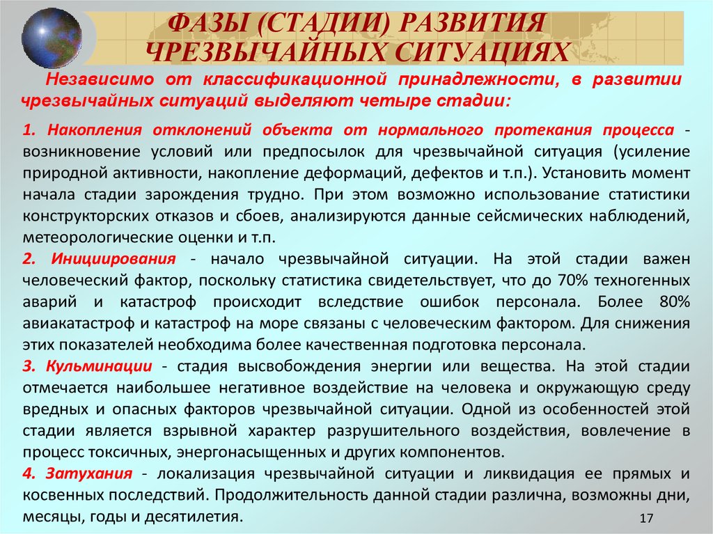 Вследствие чрезвычайной ситуации. Периоды развития ЧС. Этапы чрезвычайных ситуаций. Стадии развития чрезвычайных ситуаций. Условия формирования ЧС.