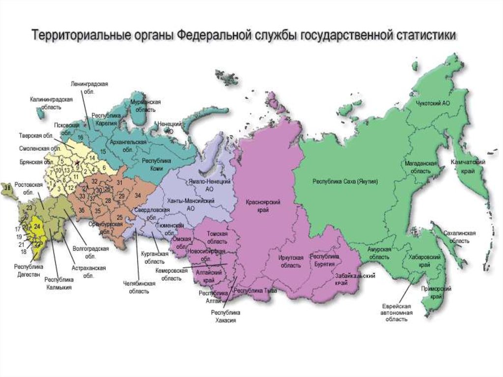 Карта российской федерации с субъектами федерации