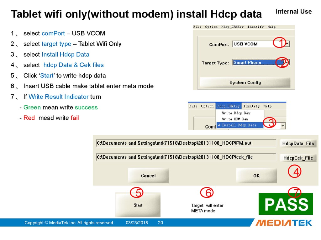 Tablet wifi only(without modem) install Hdcp data