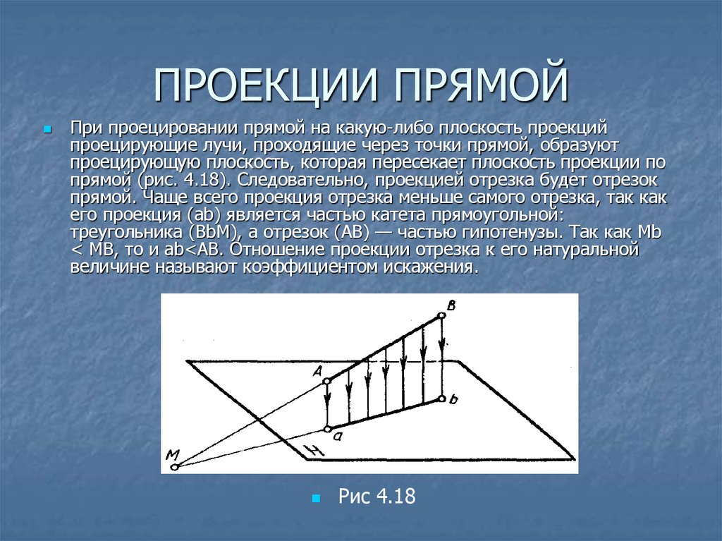 Параллельной проекцией прямой является