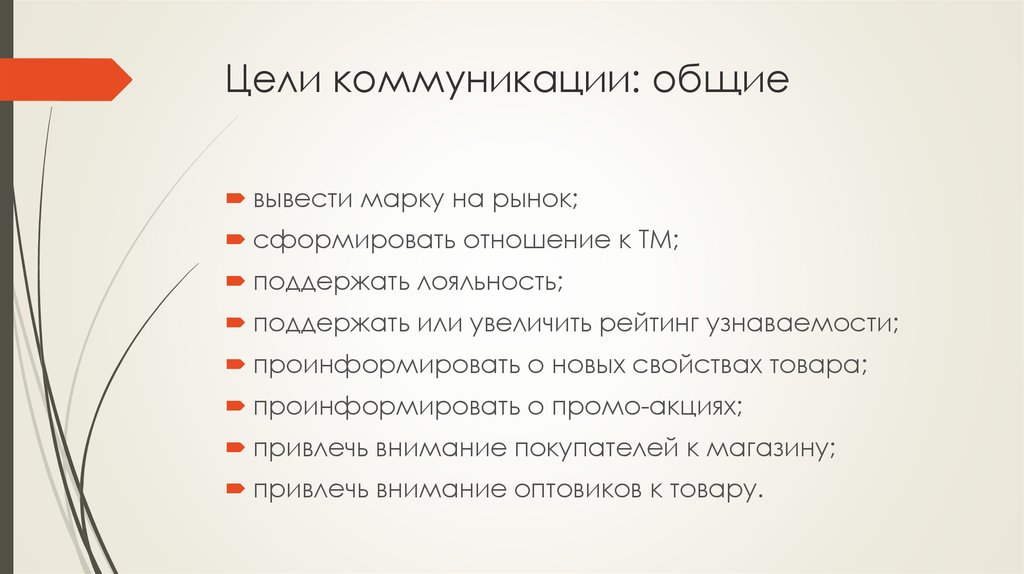 Цели коммуникации