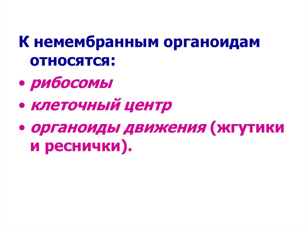 К немембранным компонентам клетки относятся