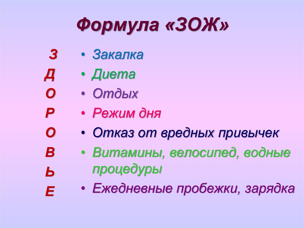 Как пишется здоровье. Формулаздоровогооблраза жизни. Формула здорового образа жизни. Здоровый образ жизни слова. Слова связанные с ЗОЖ.