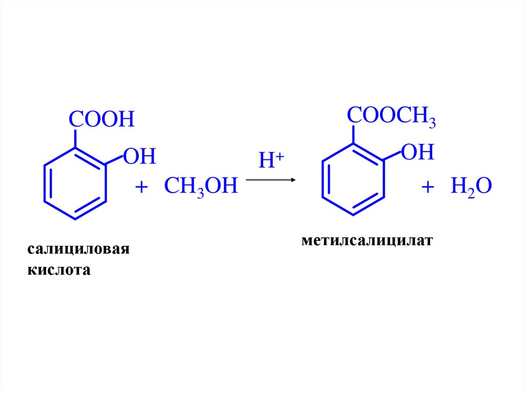 Схема реакции образования этилсалицилата