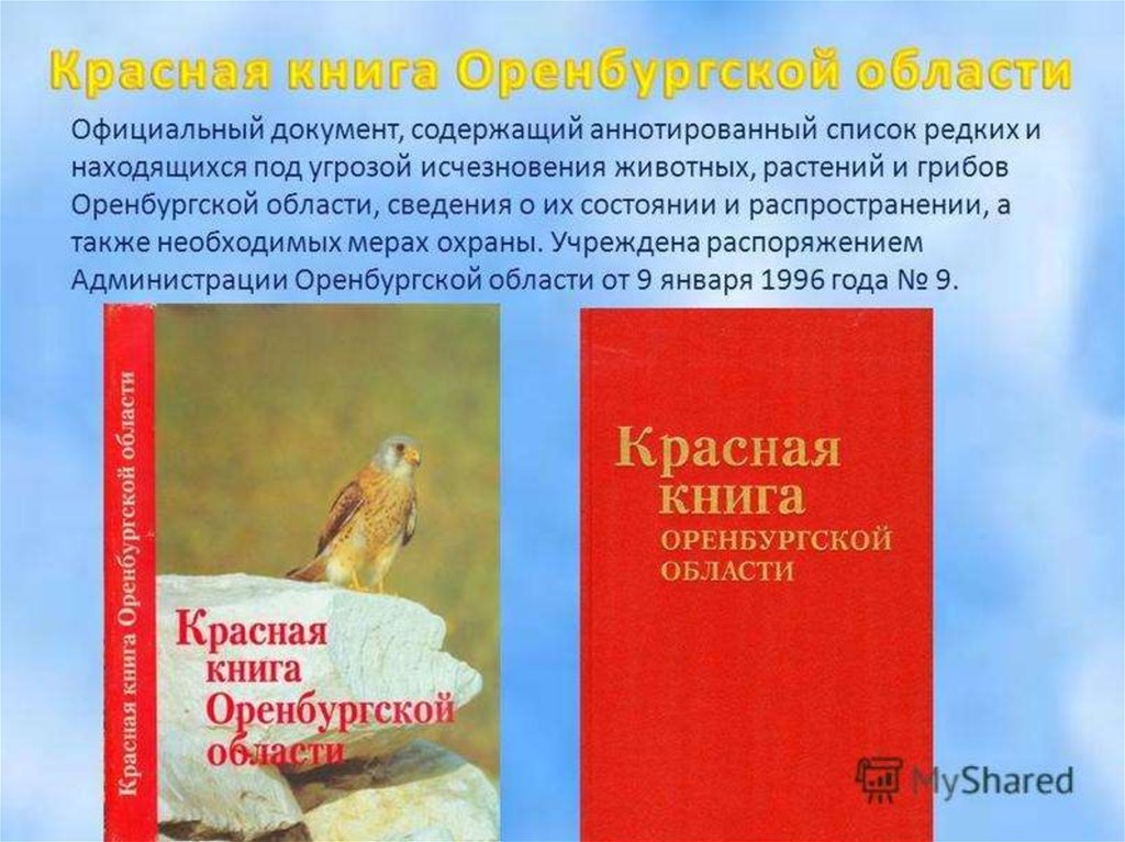 Растения оренбургской области занесенные в красную книгу презентация