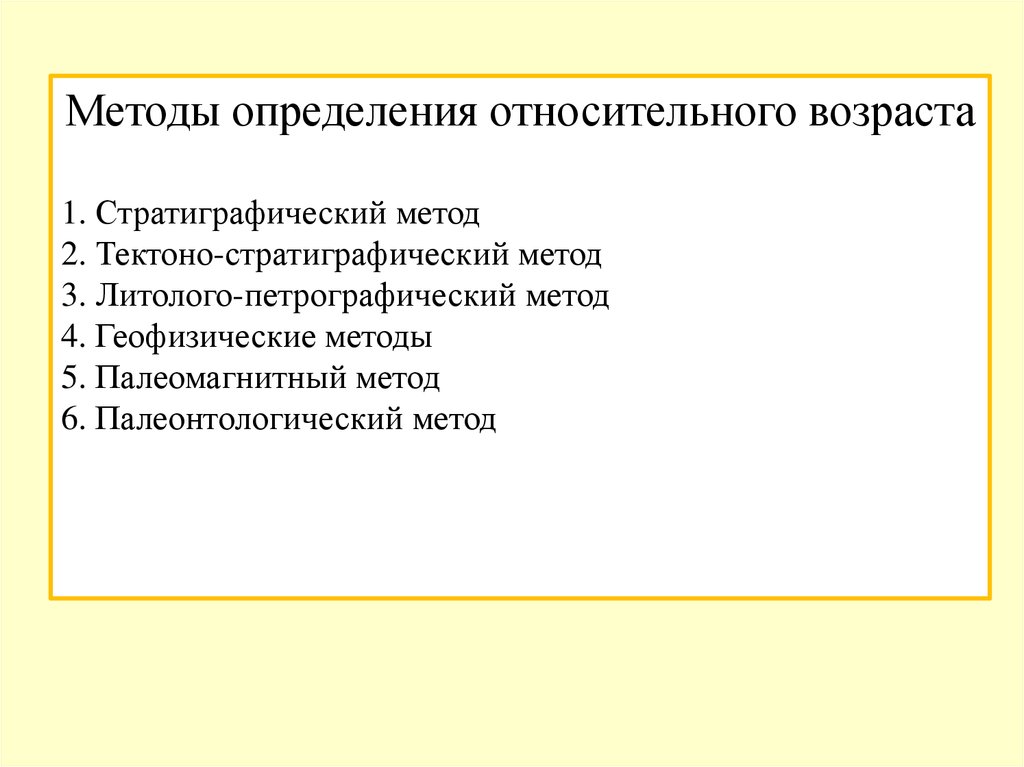 Методы относительного возраста. Петрографический метод определения относительного возраста. Методы определения абсолютного возраста.