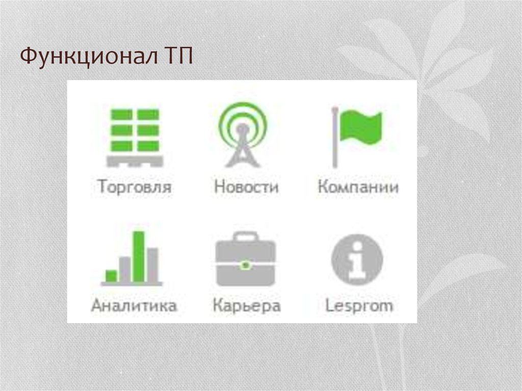 Функционал ТП